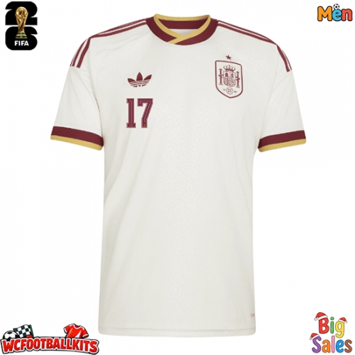 Spain Nico Williams #17 Replica Away Stadium Shirt World Cup 2026 Short Sleeve